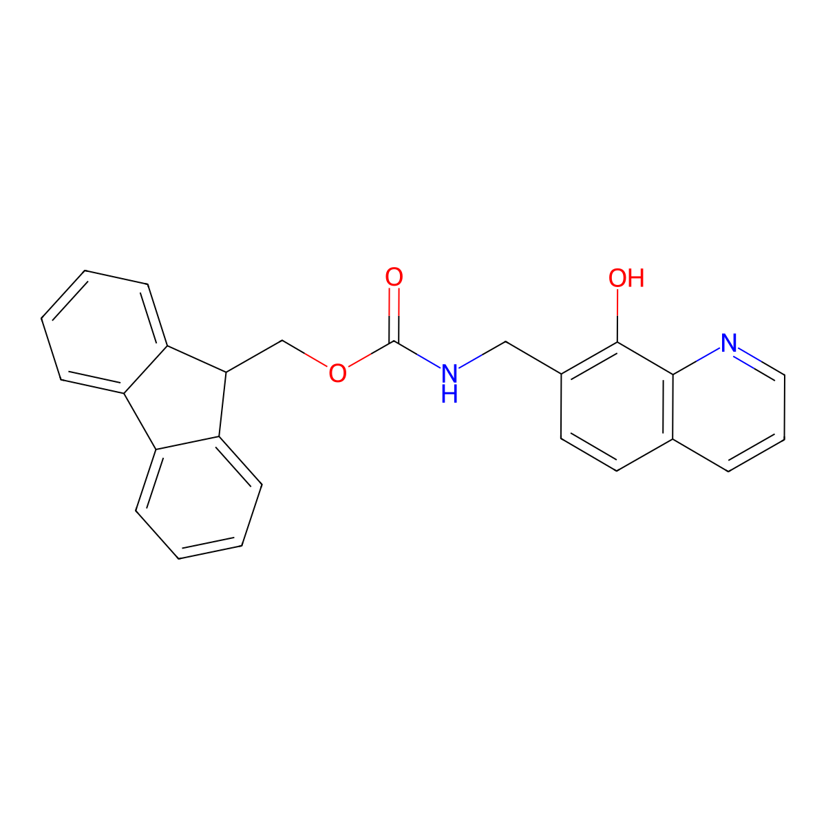 (9H-fluoren-9-yl)methyl N-[(8-hydroxyquinolin-7-yl)methyl]carbamate molecular structure, CAS 2764021-31-8
