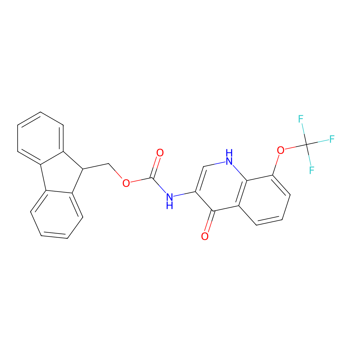 (9H-fluoren-9-yl)methyl N-[4-hydroxy-8-(trifluoromethoxy)quinolin-3-yl]carbamate molecular structure, CAS 2764021-43-2