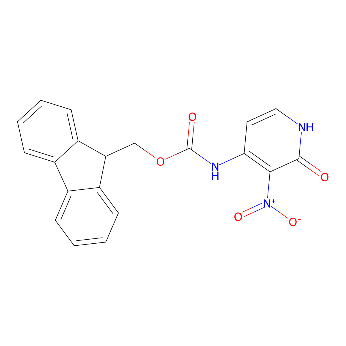 (9H-fluoren-9-yl)methyl N-(2-hydroxy-3-nitropyridin-4-yl)carbamate molecular structure, CAS 2764021-73-8