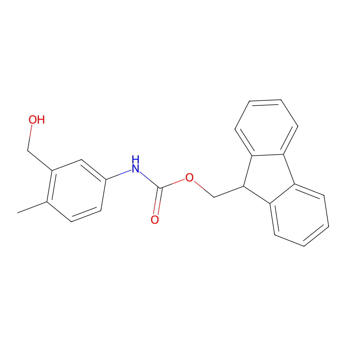(9H-fluoren-9-yl)methyl N-[3-(hydroxymethyl)-4-methylphenyl]carbamate molecular structure, CAS 2764021-75-0