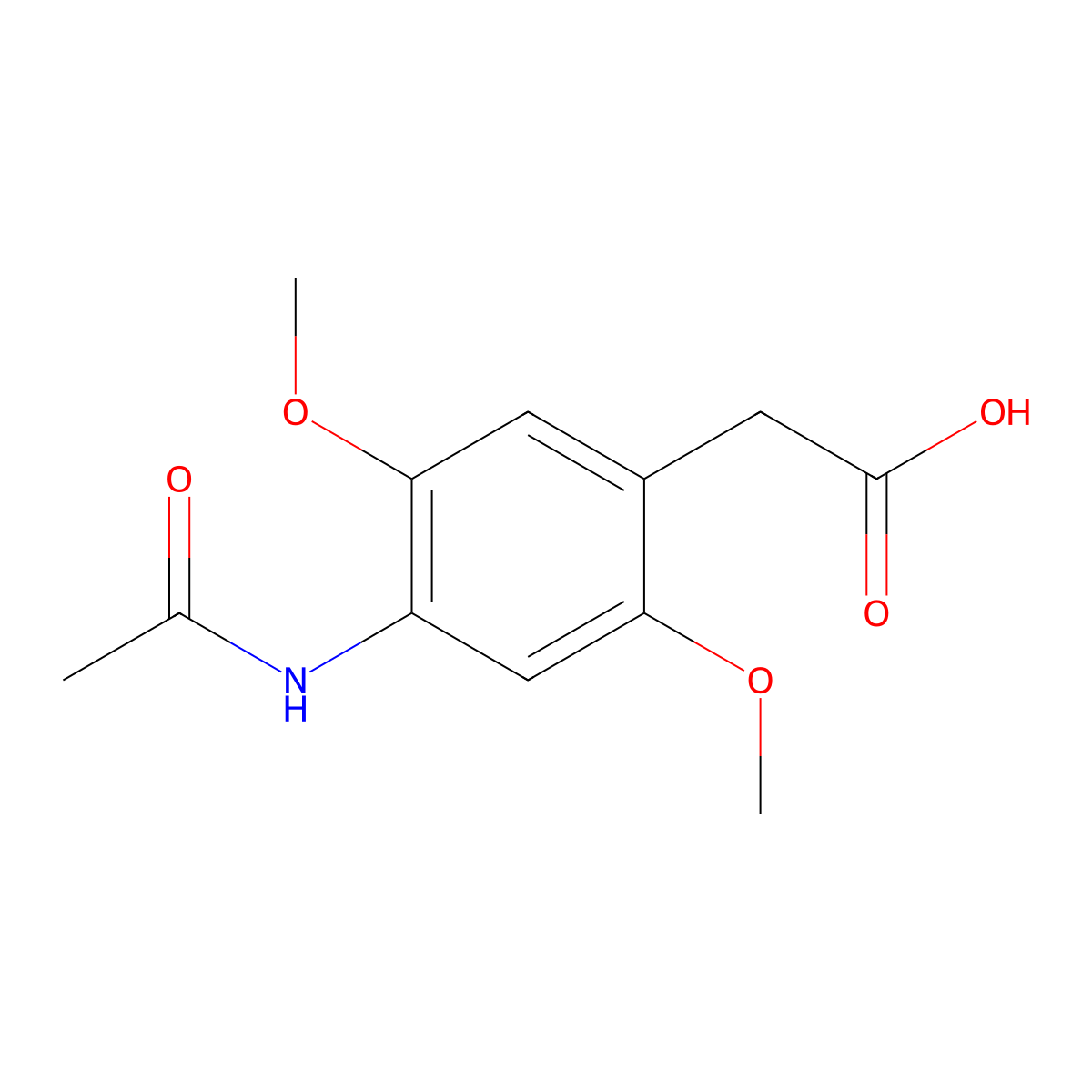 2-(4-Acetamido-2,5-dimethoxyphenyl)acetic acid molecular structure, CAS 2764021-78-3