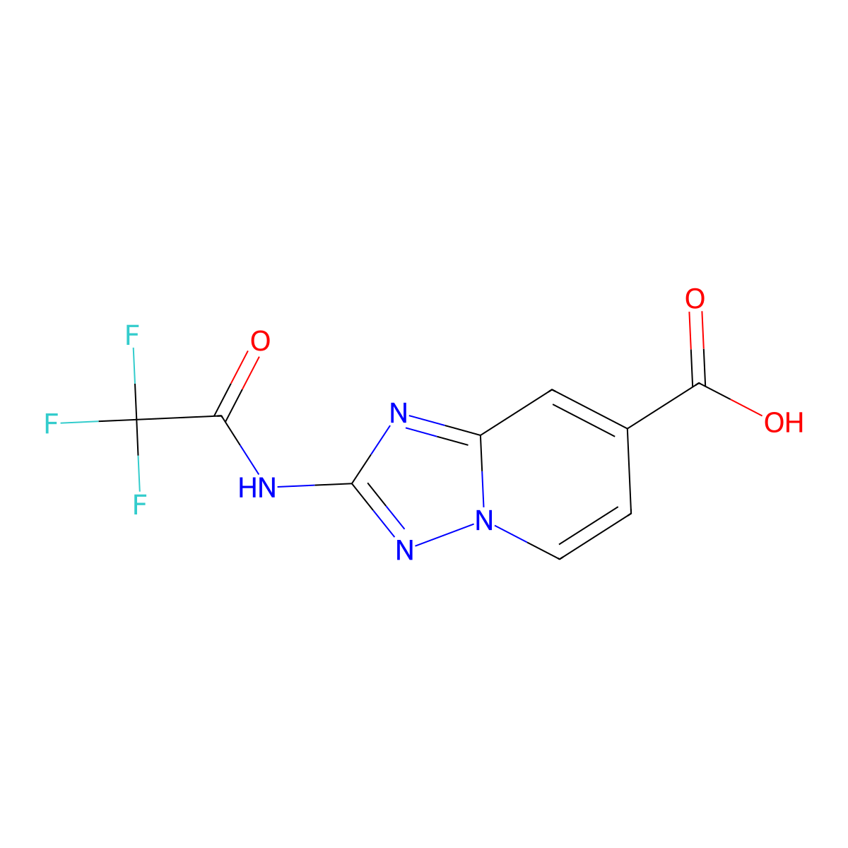 2-(2,2,2-Trifluoroacetamido)-[1,2,4]triazolo[1,5-a]pyridine-7-carboxylic acid molecular structure, CAS 2764022-01-5