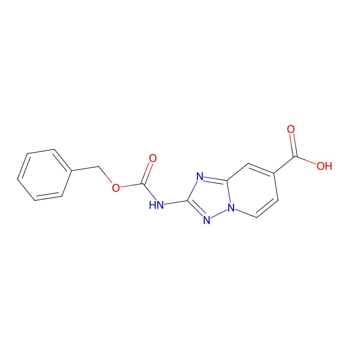 2-{[(Benzyloxy)carbonyl]amino}-[1,2,4]triazolo[1,5-a]pyridine-7-carboxylic acid molecular structure, CAS 2764022-02-6