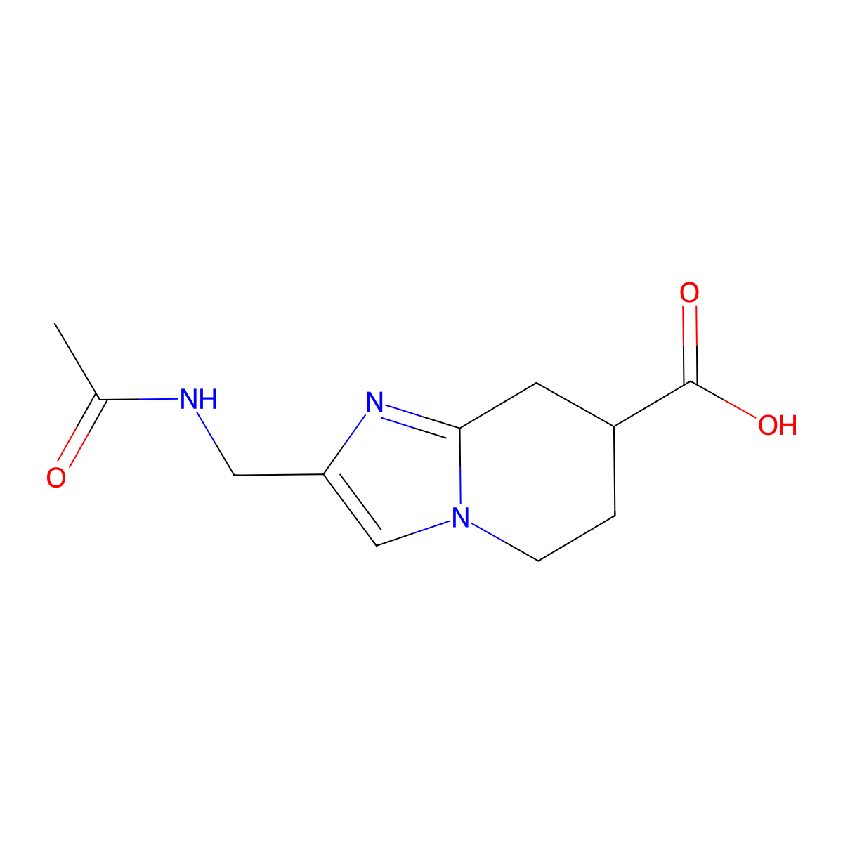 2-(acetamidomethyl)-5H,6H,7H,8H-imidazo[1,2-a]pyridine-7-carboxylic acid molecular structure, CAS 2764022-04-8
