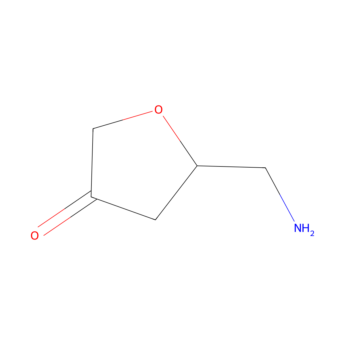 5-(Aminomethyl)oxolan-3-one molecular structure, CAS 2764022-10-6