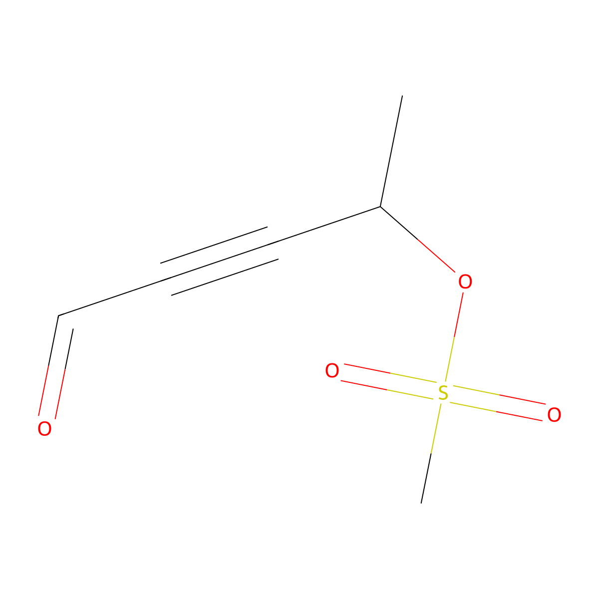 5-Oxopent-3-yn-2-yl methanesulfonate molecular structure, CAS 2764022-19-5