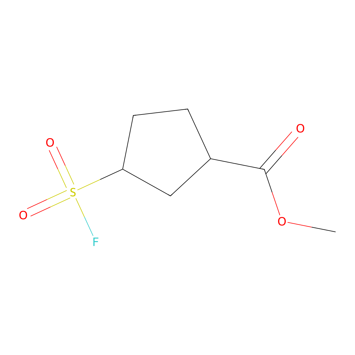 rac-methyl (1R,3R)-3-(fluorosulfonyl)cyclopentane-1-carboxylate molecular structure, CAS 2764022-26-4