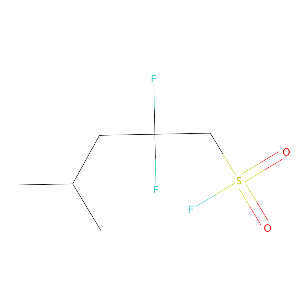 2,2-Difluoro-4-methylpentane-1-sulfonyl fluoride molecular structure, CAS 2764022-27-5