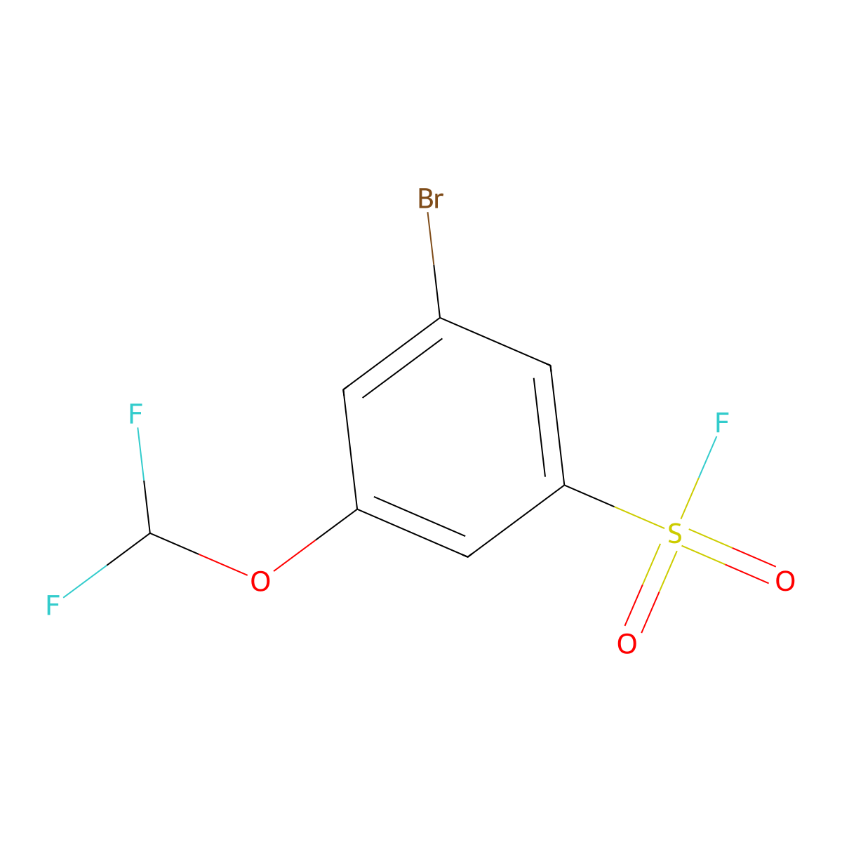 3-Bromo-5-(difluoromethoxy)benzene-1-sulfonyl fluoride molecular structure, CAS 2764022-28-6
