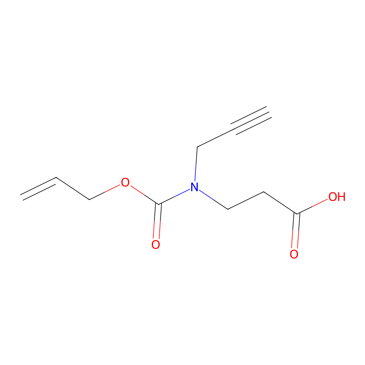 3-{[(Prop-2-en-1-yloxy)carbonyl](prop-2-yn-1-yl)amino}propanoic acid molecular structure, CAS 2764022-30-0