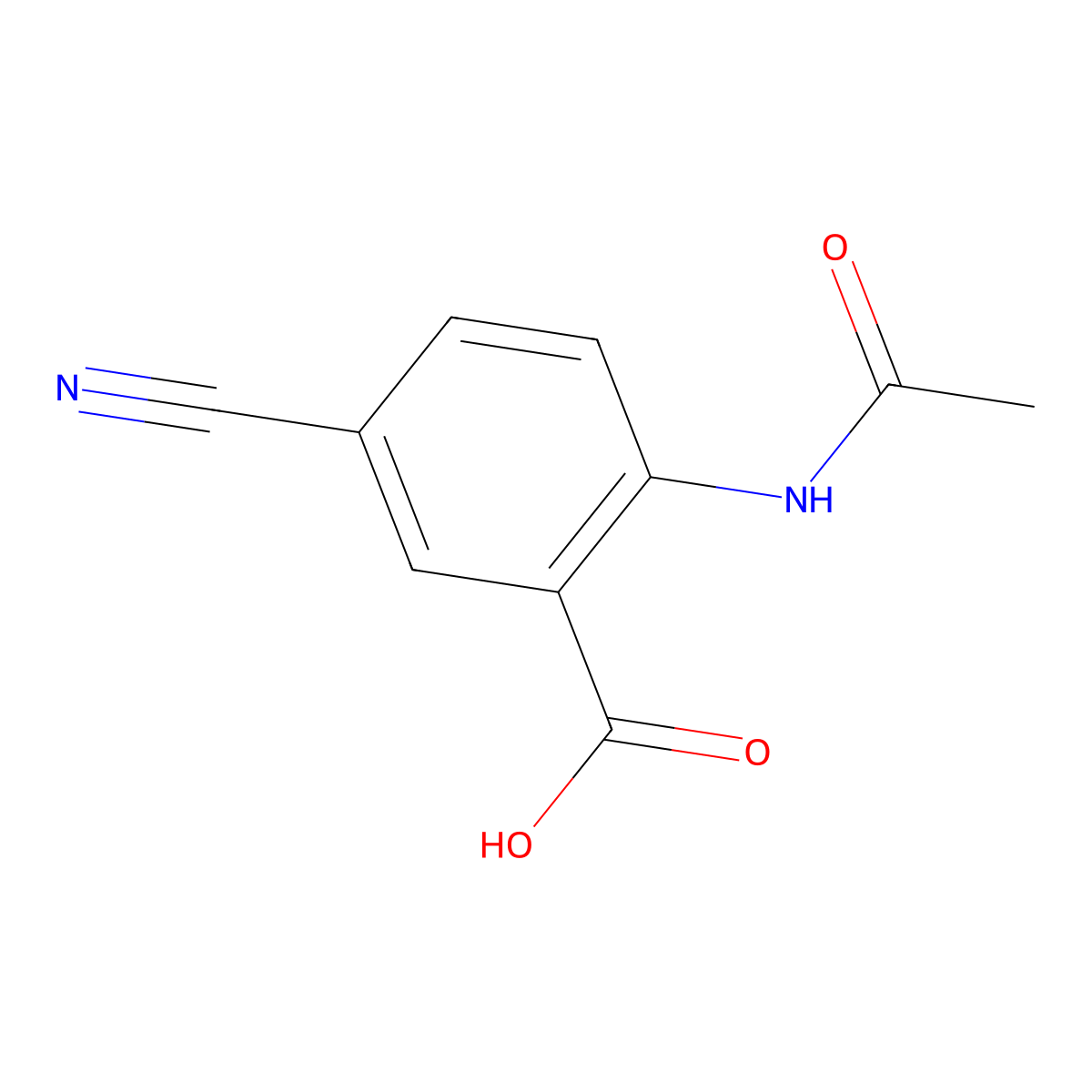 5-Cyano-2-acetamidobenzoic acid molecular structure, CAS 2764022-40-2