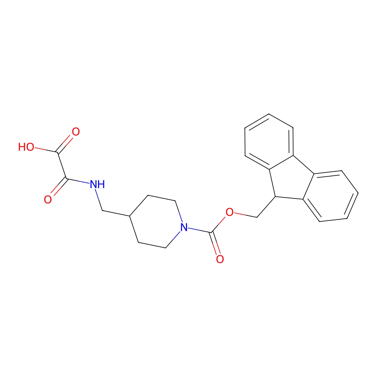 {[(1-{[(9H-fluoren-9-yl)methoxy]carbonyl}piperidin-4-yl)methyl]carbamoyl}formic acid molecular structure, CAS 2764022-42-4