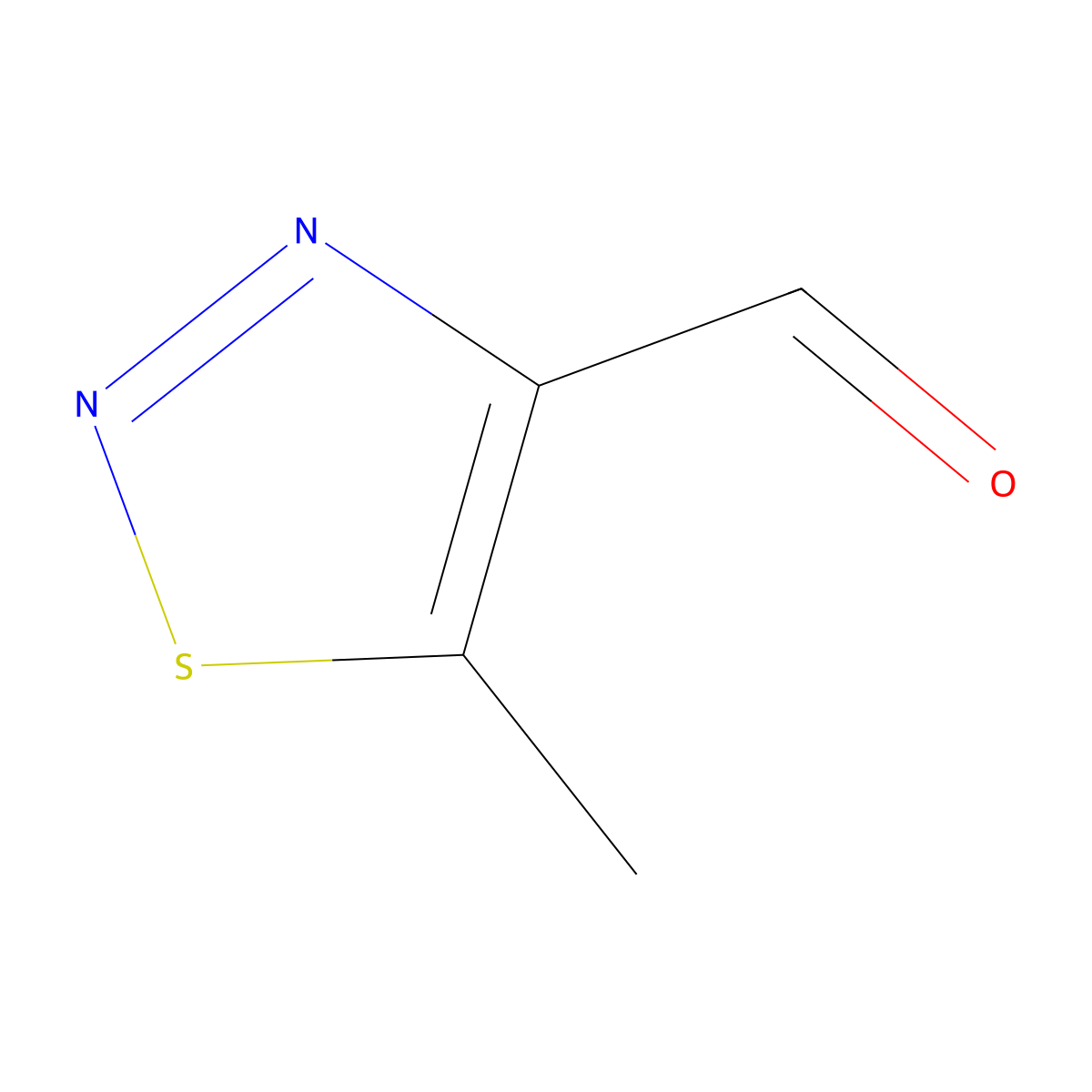 5-Methyl-1,2,3-thiadiazole-4-carboxaldehyde molecular structure, CAS 27643-16-9