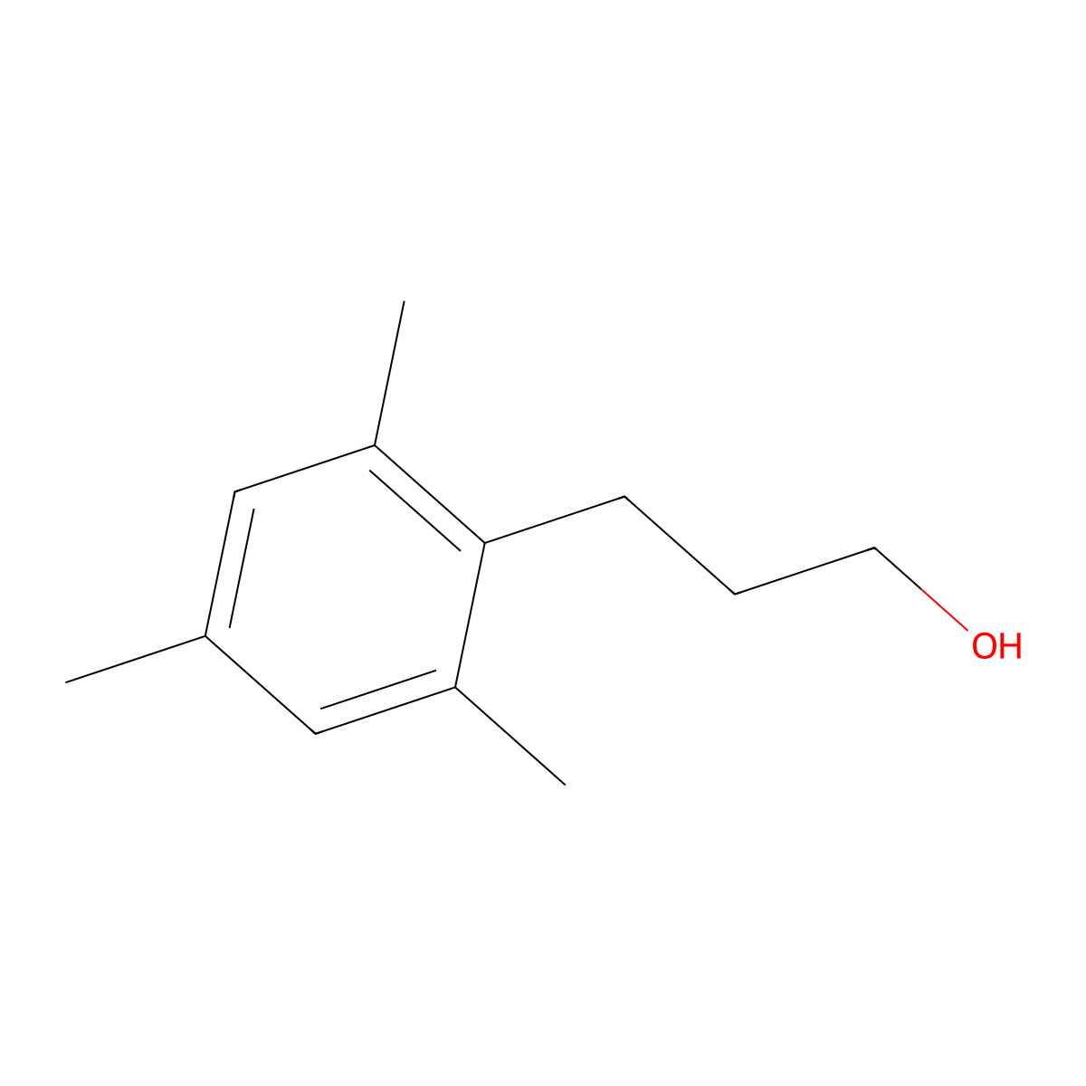 2,4,6-Trimethylbenzenepropanol molecular structure, CAS 27645-07-4