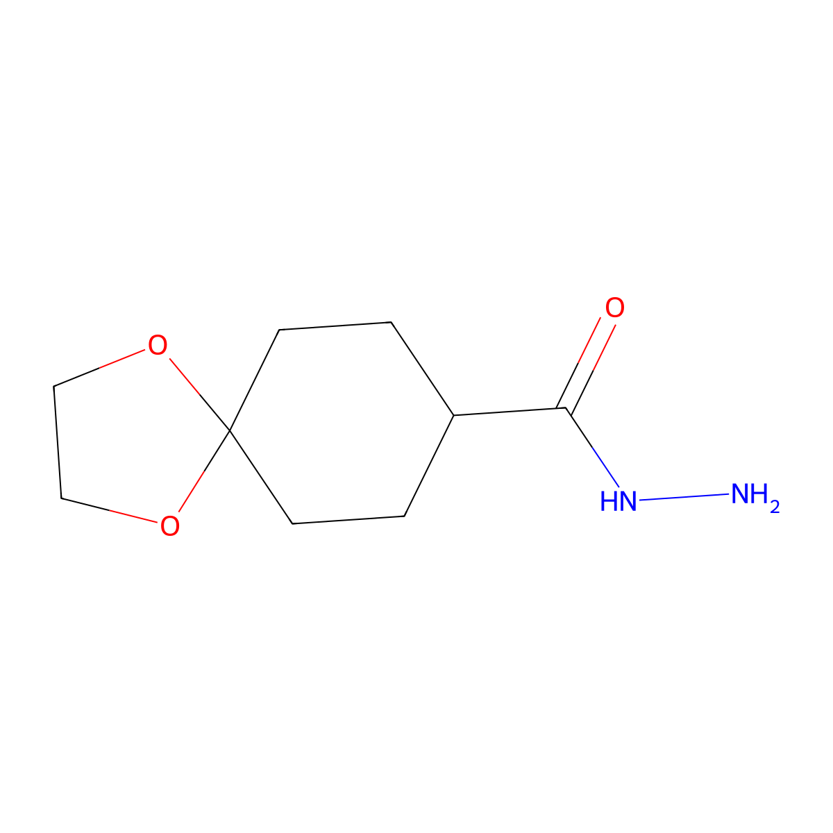 (Z)-1,4-dioxaspiro[4.5]decane-8-carbohydrazonic acid molecular structure, CAS 2764581-55-5