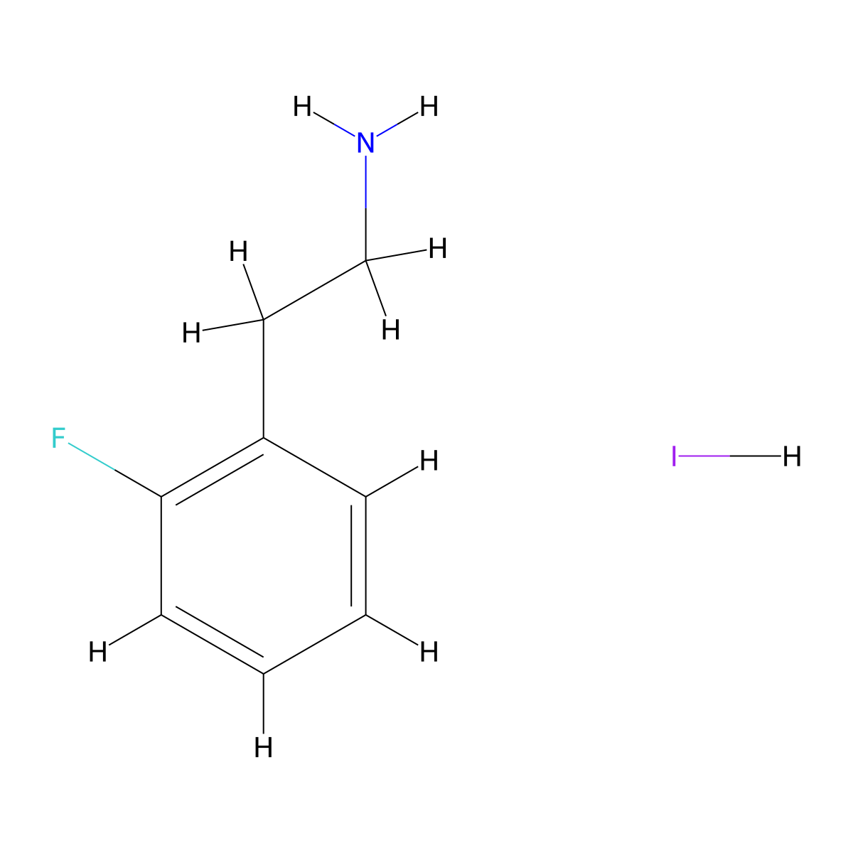 2-Fluorophenethylamine hydroiodide molecular structure, CAS 2764625-99-0