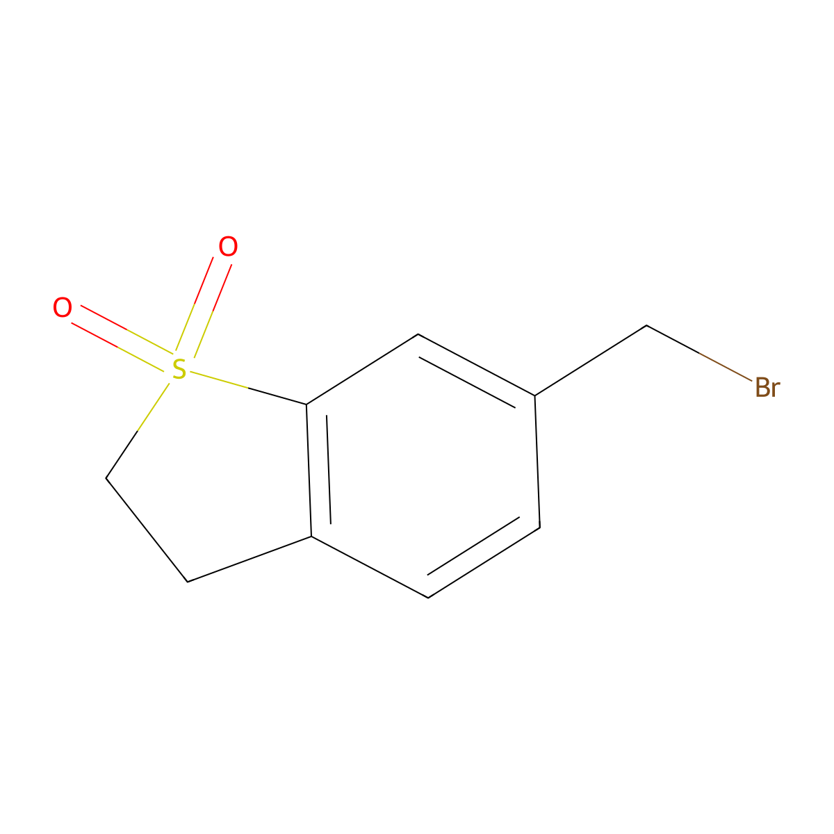 6-(Bromomethyl)-2,3-dihydro-1lambda6-benzothiophene-1,1-dione molecular structure, CAS 2764678-90-0