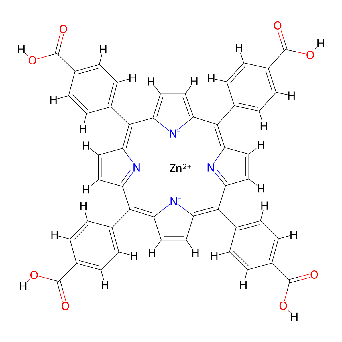 ZN(II) meso-Tetra(4-carboxyphenyl) Porphine molecular structure, CAS 27647-84-3
