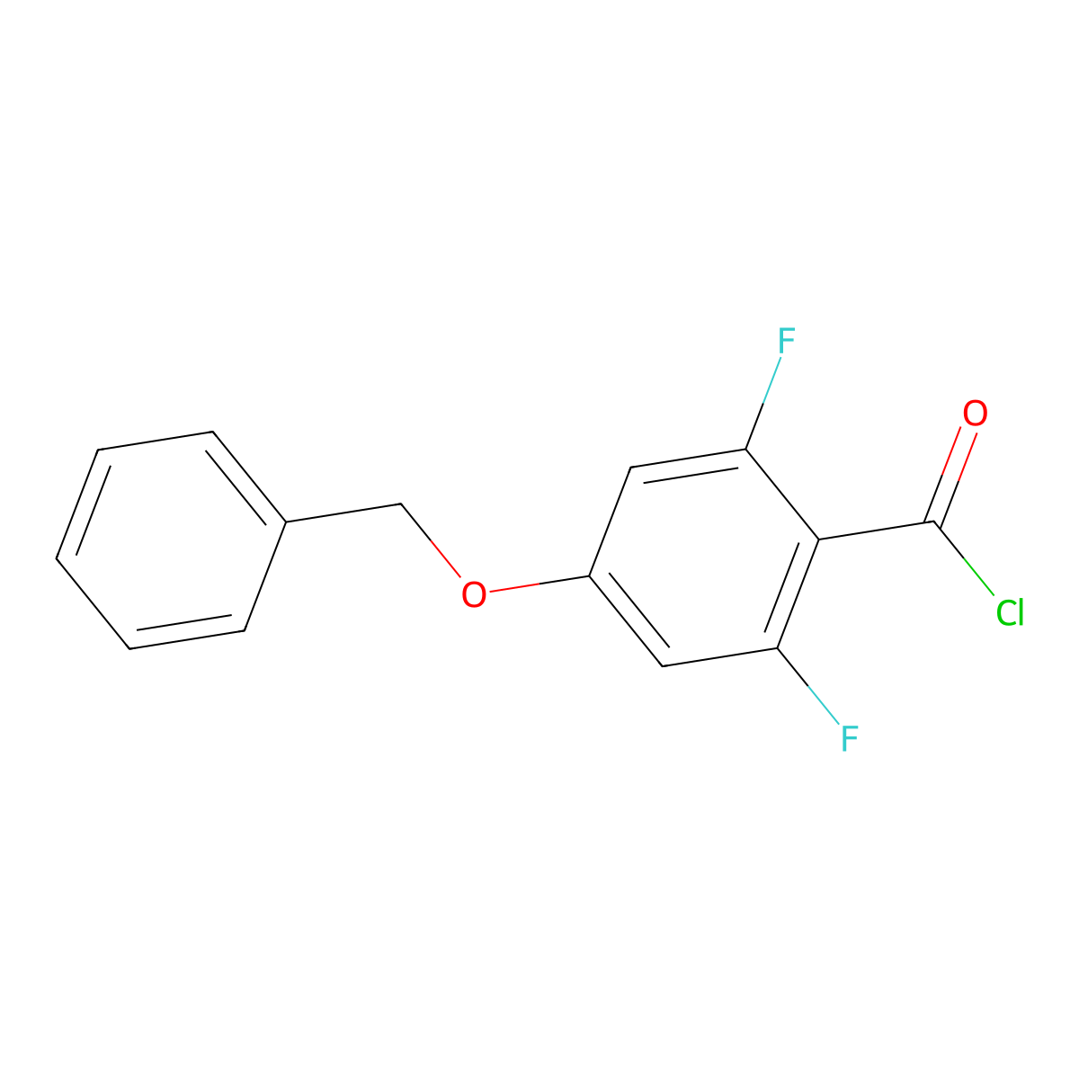 4-(Benzyloxy)-2,6-difluorobenzoyl chloride molecular structure, CAS 2764727-98-0