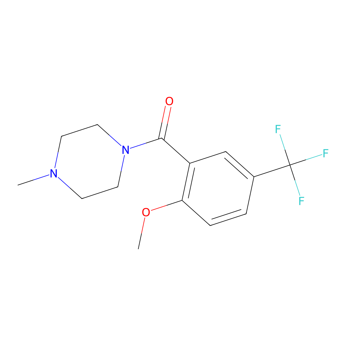 (2-Methoxy-5-(trifluoromethyl)phenyl)(4-methylpiperazin-1-yl)methanone molecular structure, CAS 2764728-03-0