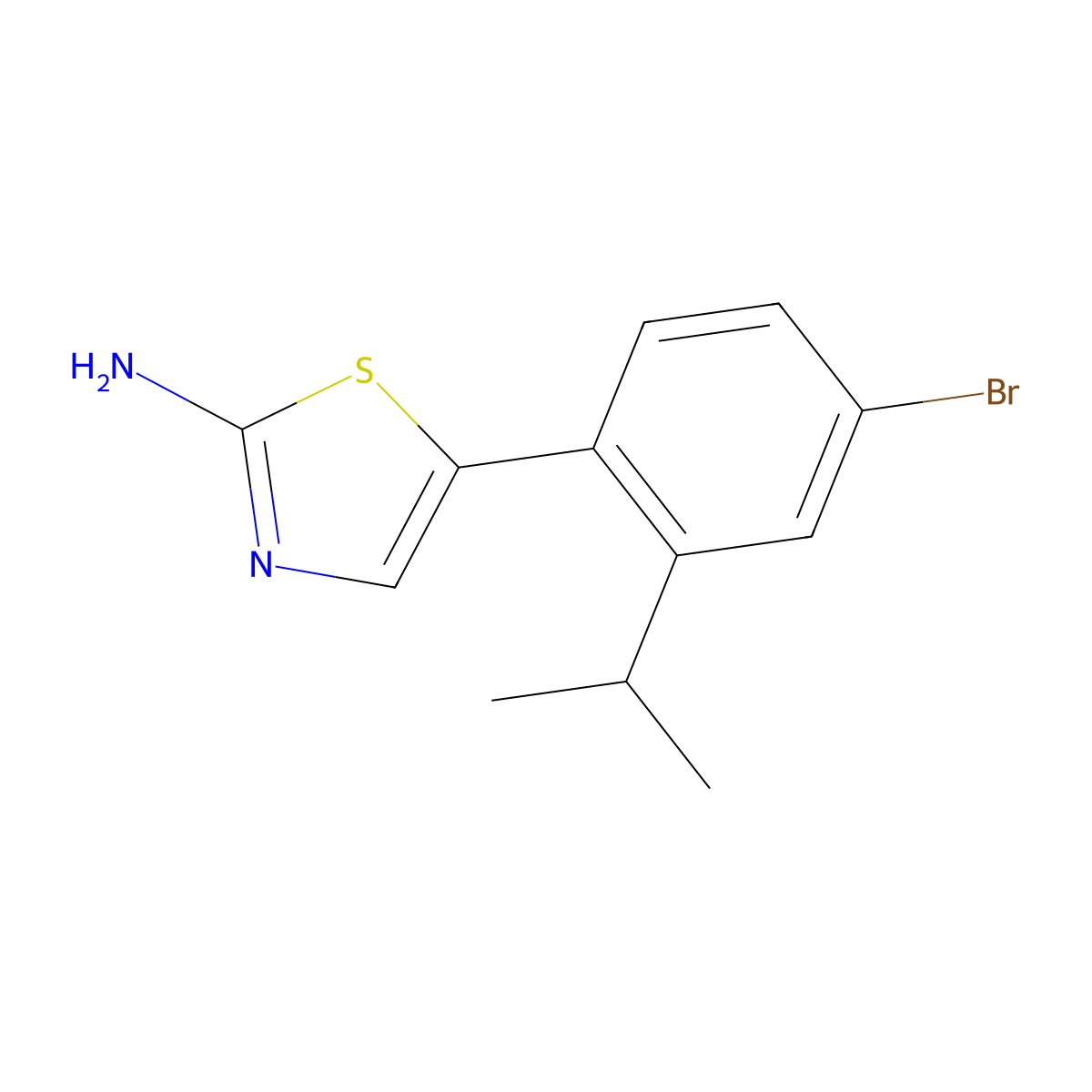 5-(4-Bromo-2-isopropylphenyl)thiazol-2-amine molecular structure, CAS 2764728-04-1