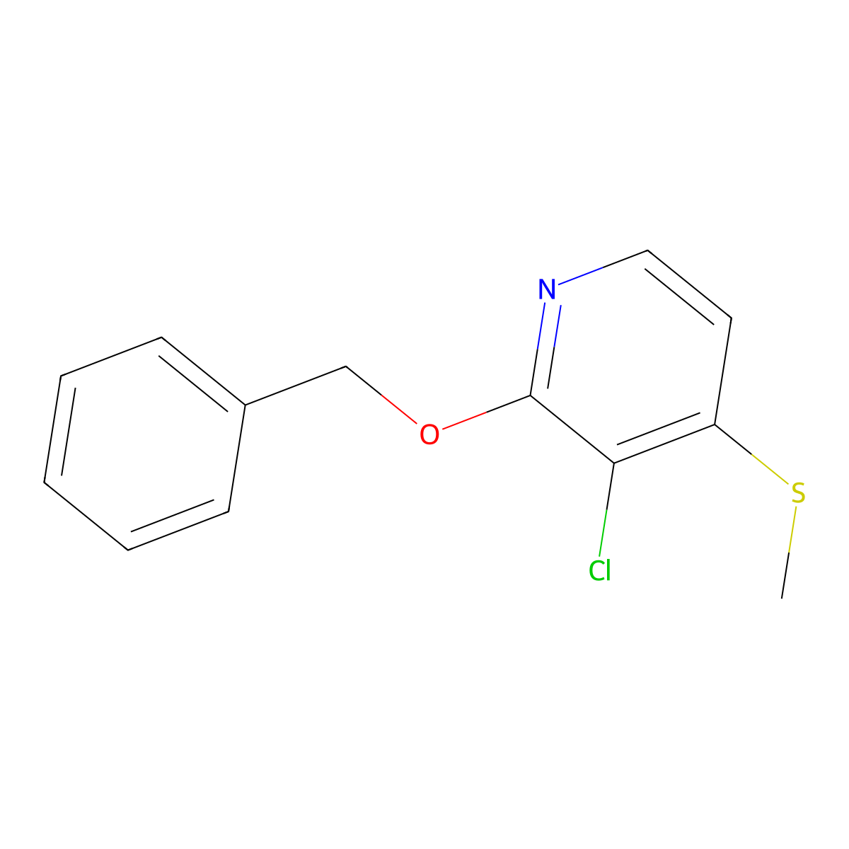 2-(Benzyloxy)-3-chloro-4-(methylthio)pyridine molecular structure, CAS 2764728-07-4