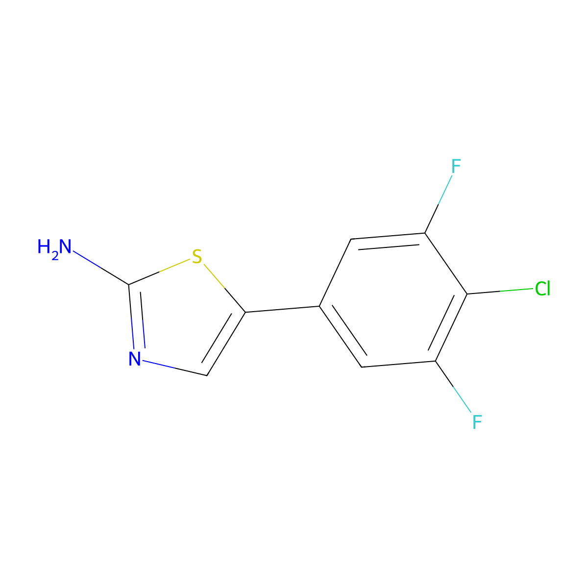 5-(4-Chloro-3,5-difluorophenyl)thiazol-2-amine molecular structure, CAS 2764728-11-0