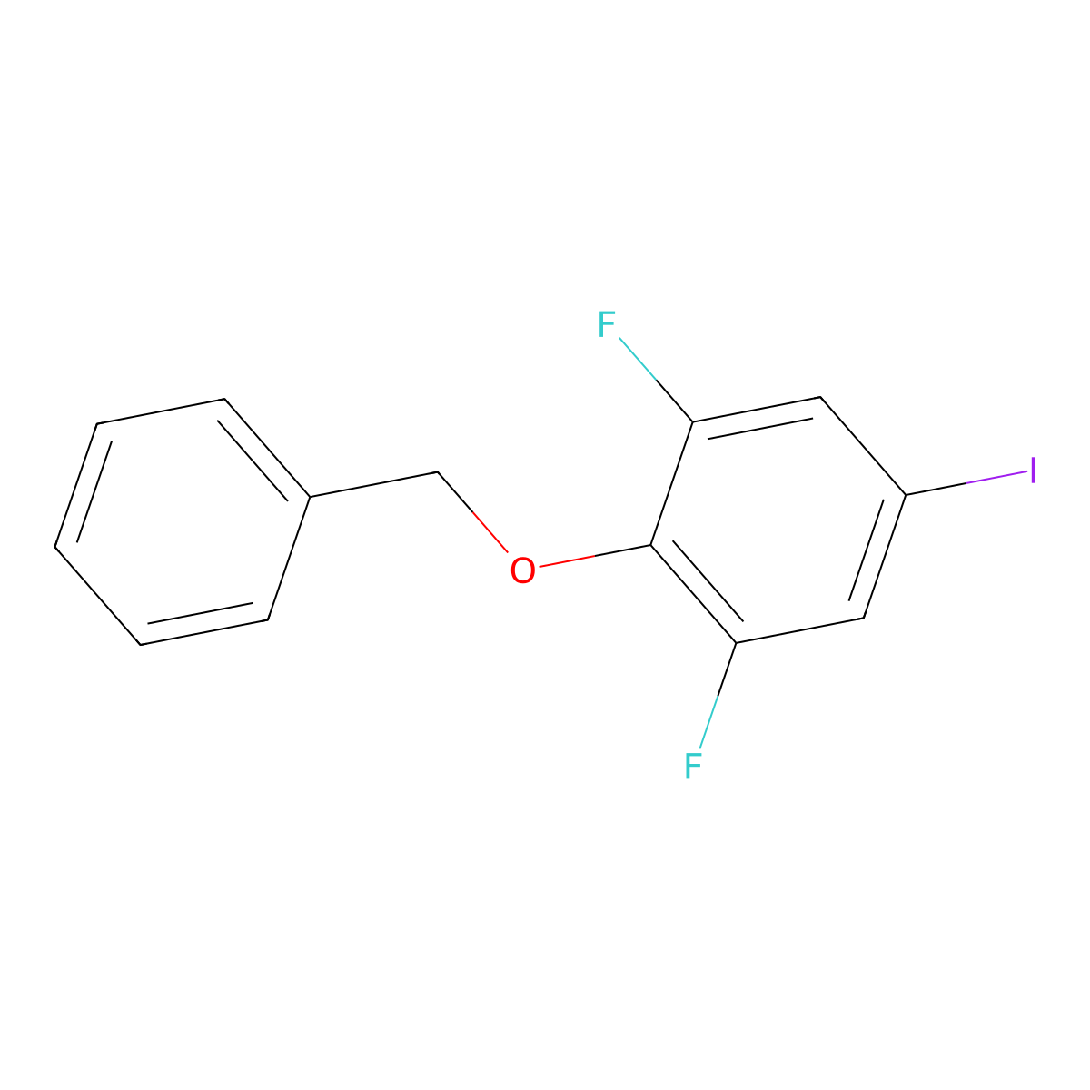 2-(Benzyloxy)-1,3-difluoro-5-iodobenzene molecular structure, CAS 2764728-16-5