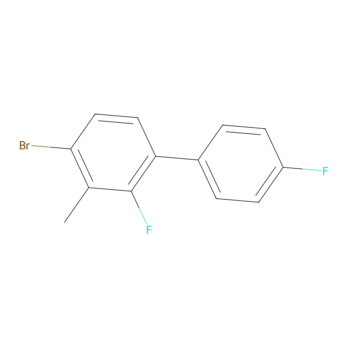 4-Bromo-2,4'-difluoro-3-methyl-1,1'-biphenyl molecular structure, CAS 2764728-19-8