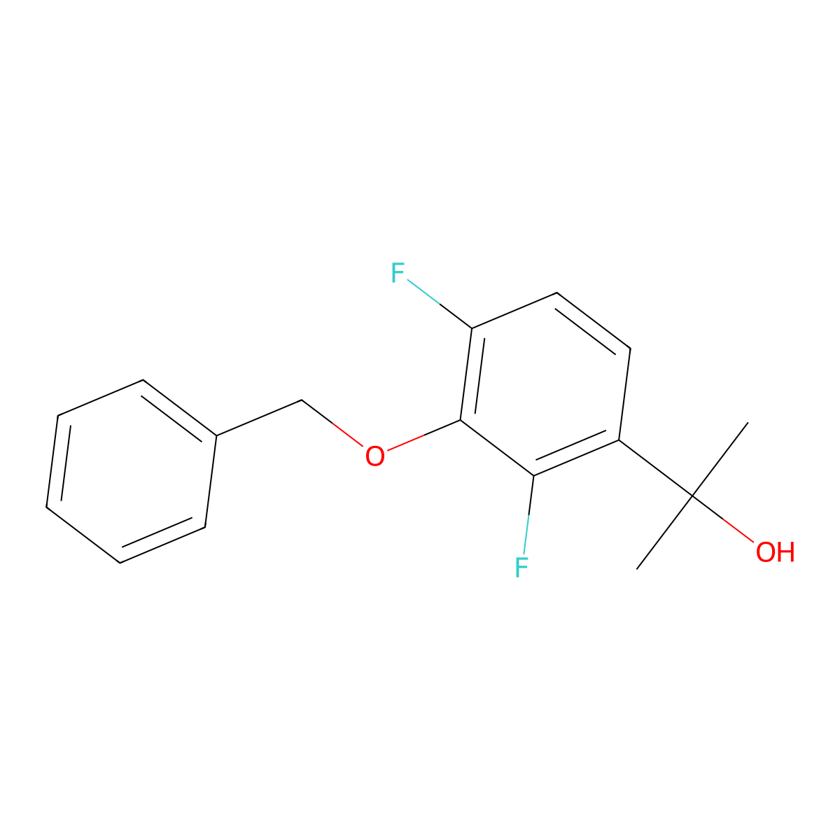 2-(3-(Benzyloxy)-2,4-difluorophenyl)propan-2-ol molecular structure, CAS 2764728-20-1