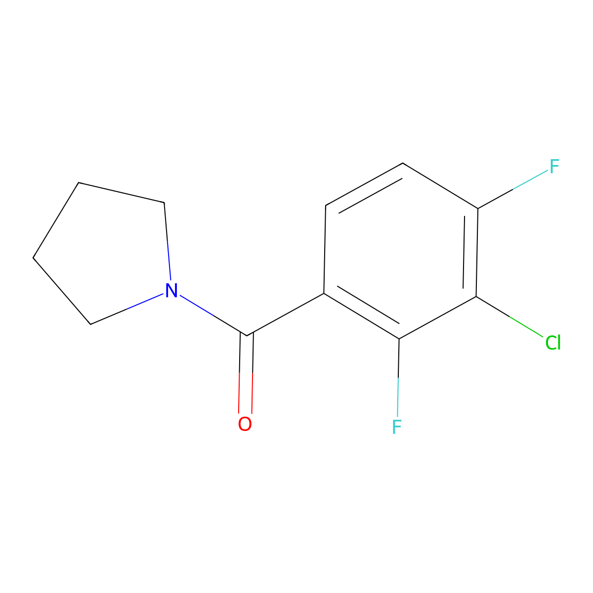 (3-Chloro-2,4-difluorophenyl)(pyrrolidin-1-yl)methanone molecular structure, CAS 2764728-26-7