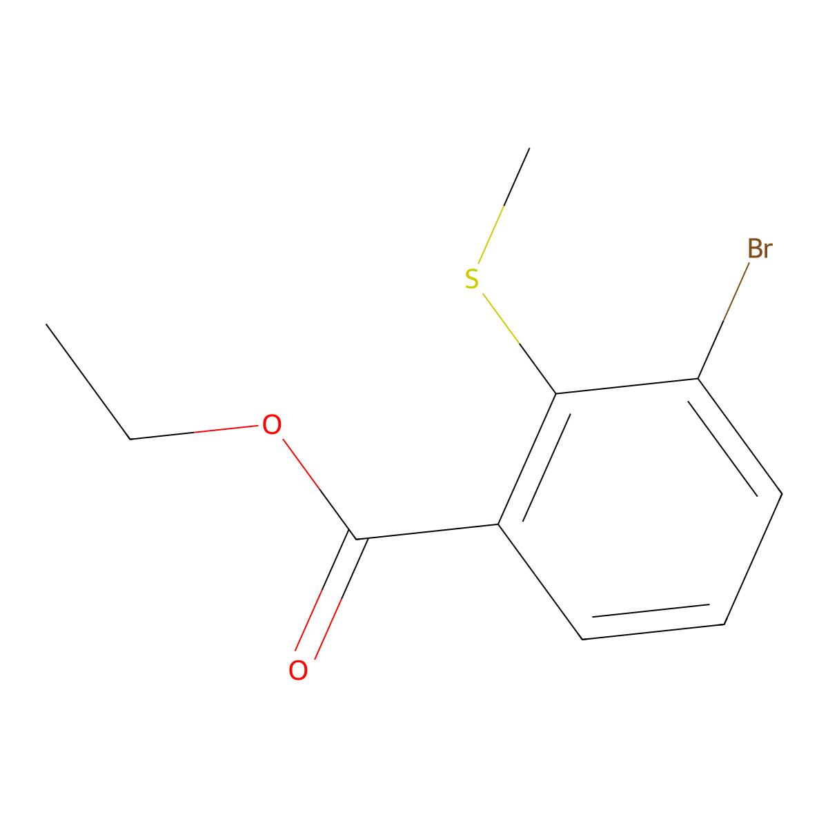 Ethyl 3-bromo-2-(methylthio)benzoate molecular structure, CAS 2764728-35-8