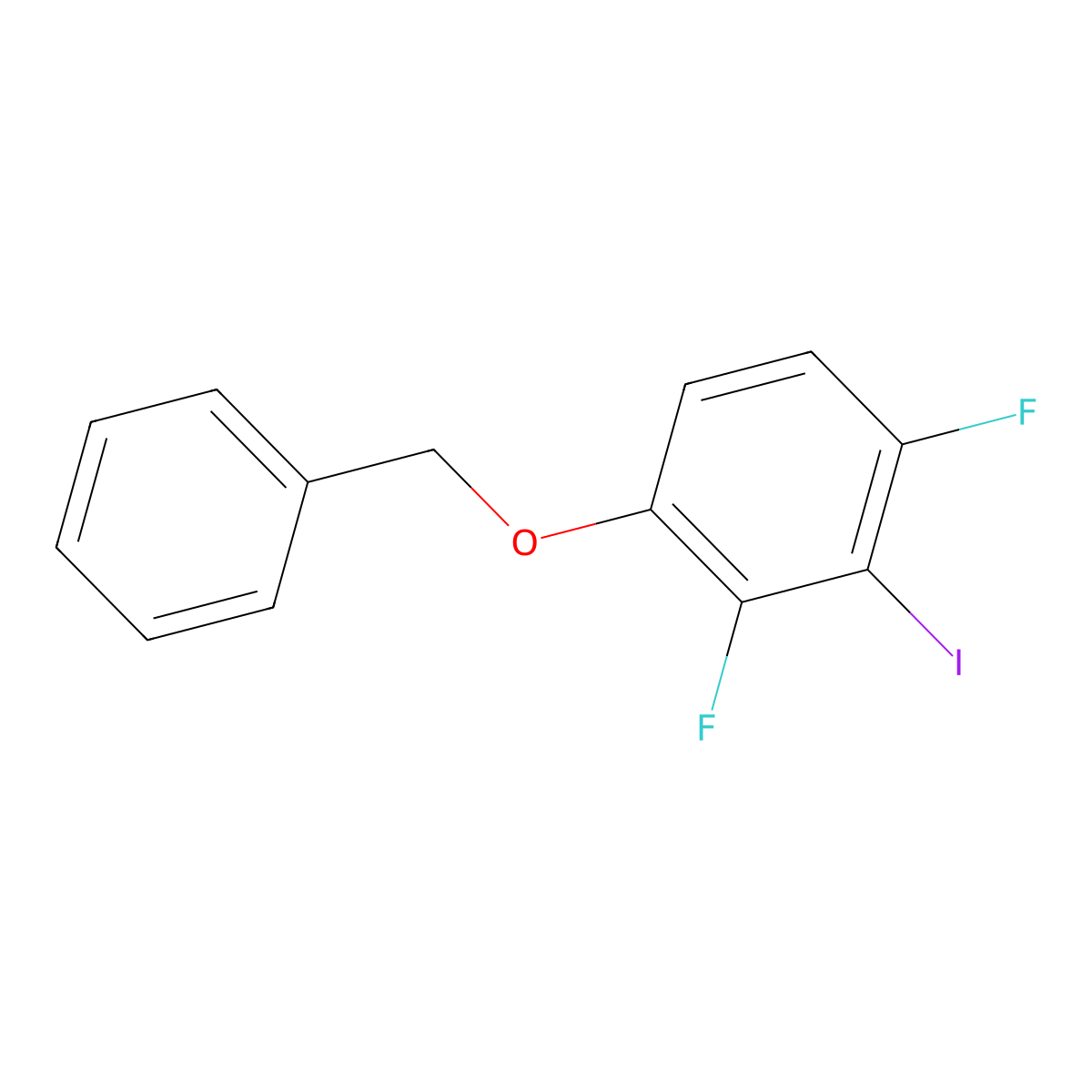 1-(Benzyloxy)-2,4-difluoro-3-iodobenzene molecular structure, CAS 2764728-40-5