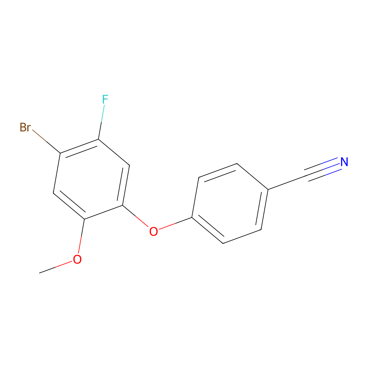 4-(4-Bromo-5-fluoro-2-methoxyphenoxy)benzonitrile molecular structure, CAS 2764728-48-3
