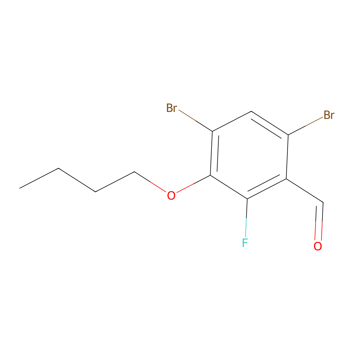 4,6-Dibromo-3-butoxy-2-fluorobenzaldehyde molecular structure, CAS 2764728-51-8