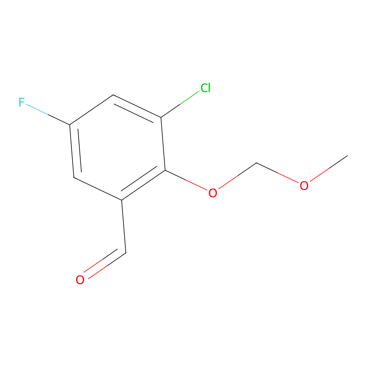3-Chloro-5-fluoro-2-(methoxymethoxy)benzaldehyde molecular structure, CAS 2764728-52-9