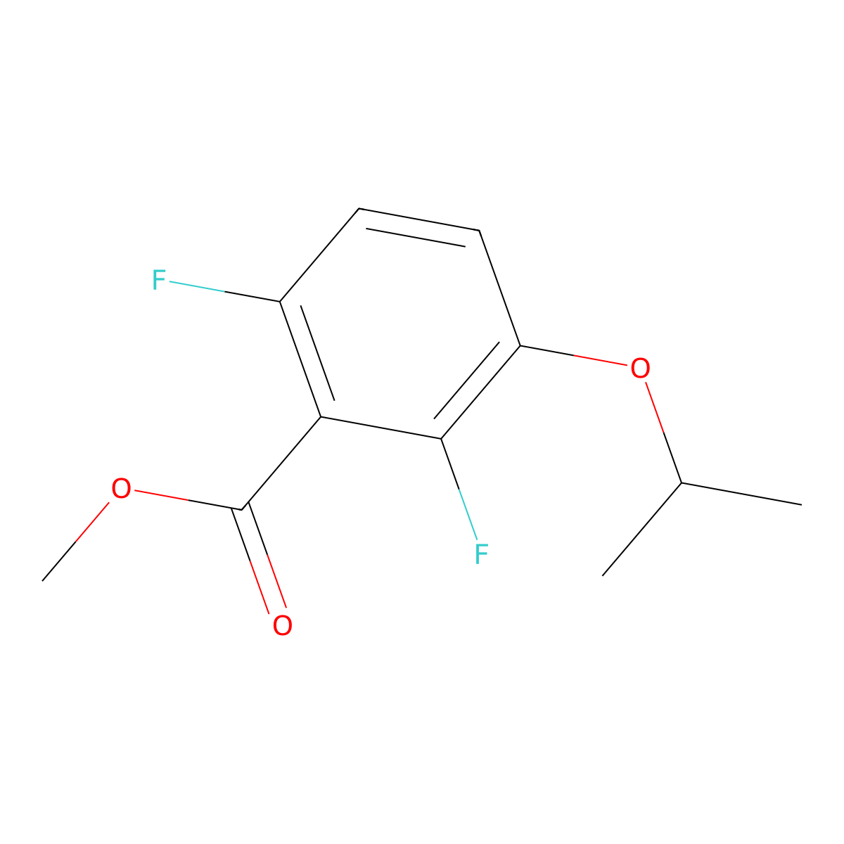Methyl 2,6-difluoro-3-isopropoxybenzoate molecular structure, CAS 2764728-54-1