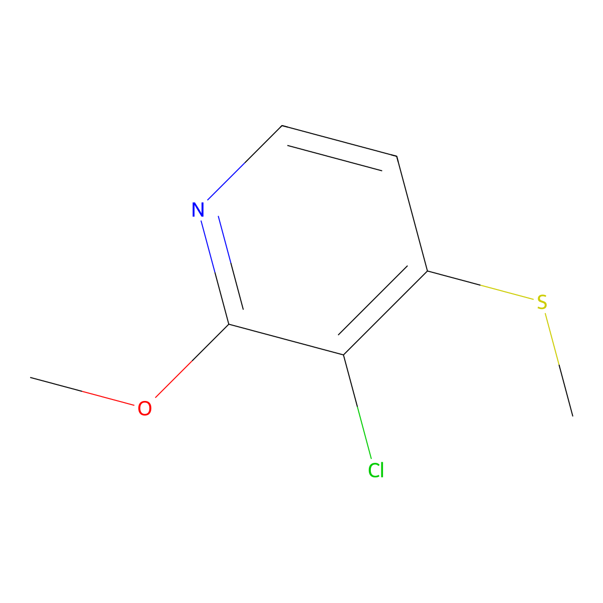 3-Chloro-2-methoxy-4-(methylthio)pyridine molecular structure, CAS 2764728-58-5