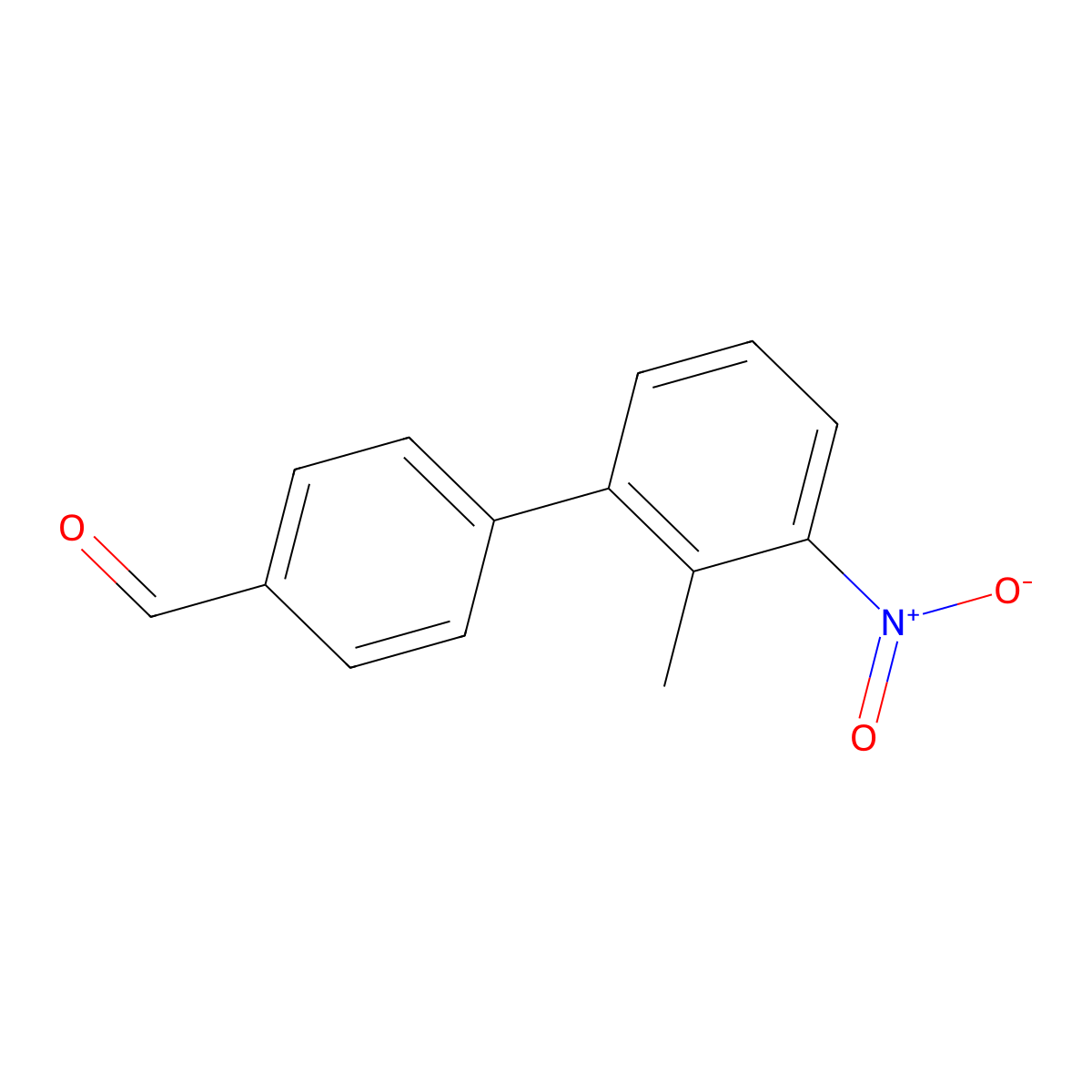2'-Methyl-3'-nitro-[1,1'-biphenyl]-4-carbaldehyde molecular structure, CAS 2764728-62-1