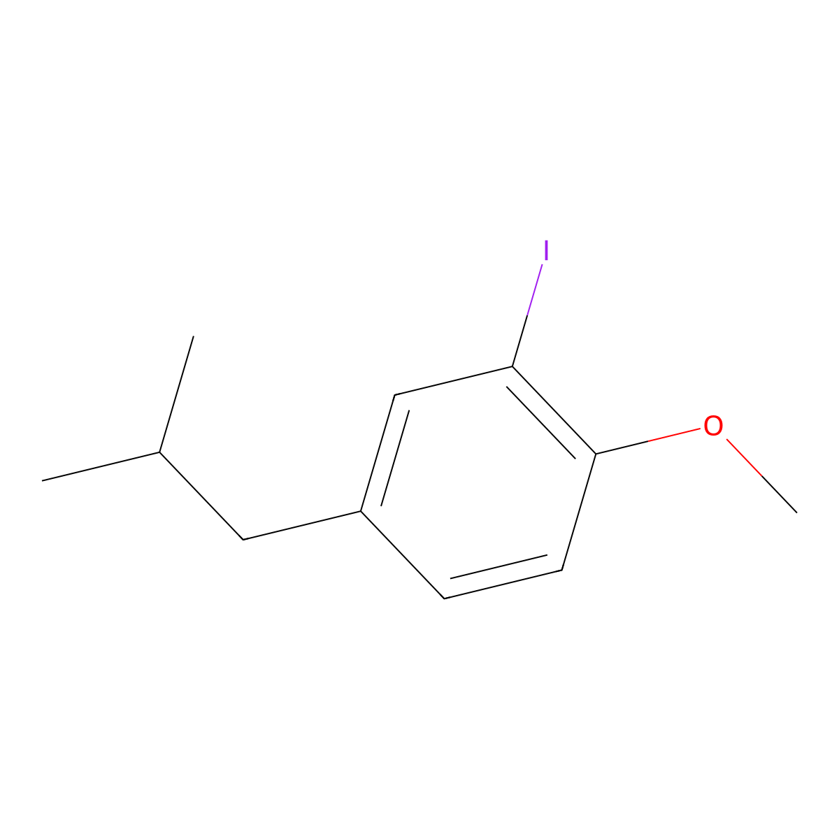 2-Iodo-4-isobutyl-1-methoxybenzene molecular structure, CAS 2764728-63-2