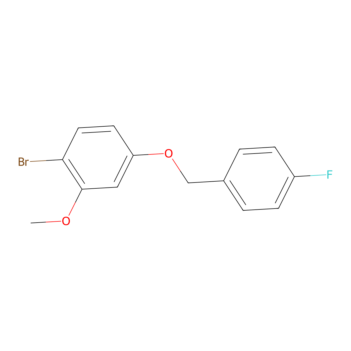1-Bromo-4-((4-fluorobenzyl)oxy)-2-methoxybenzene molecular structure, CAS 2764728-64-3