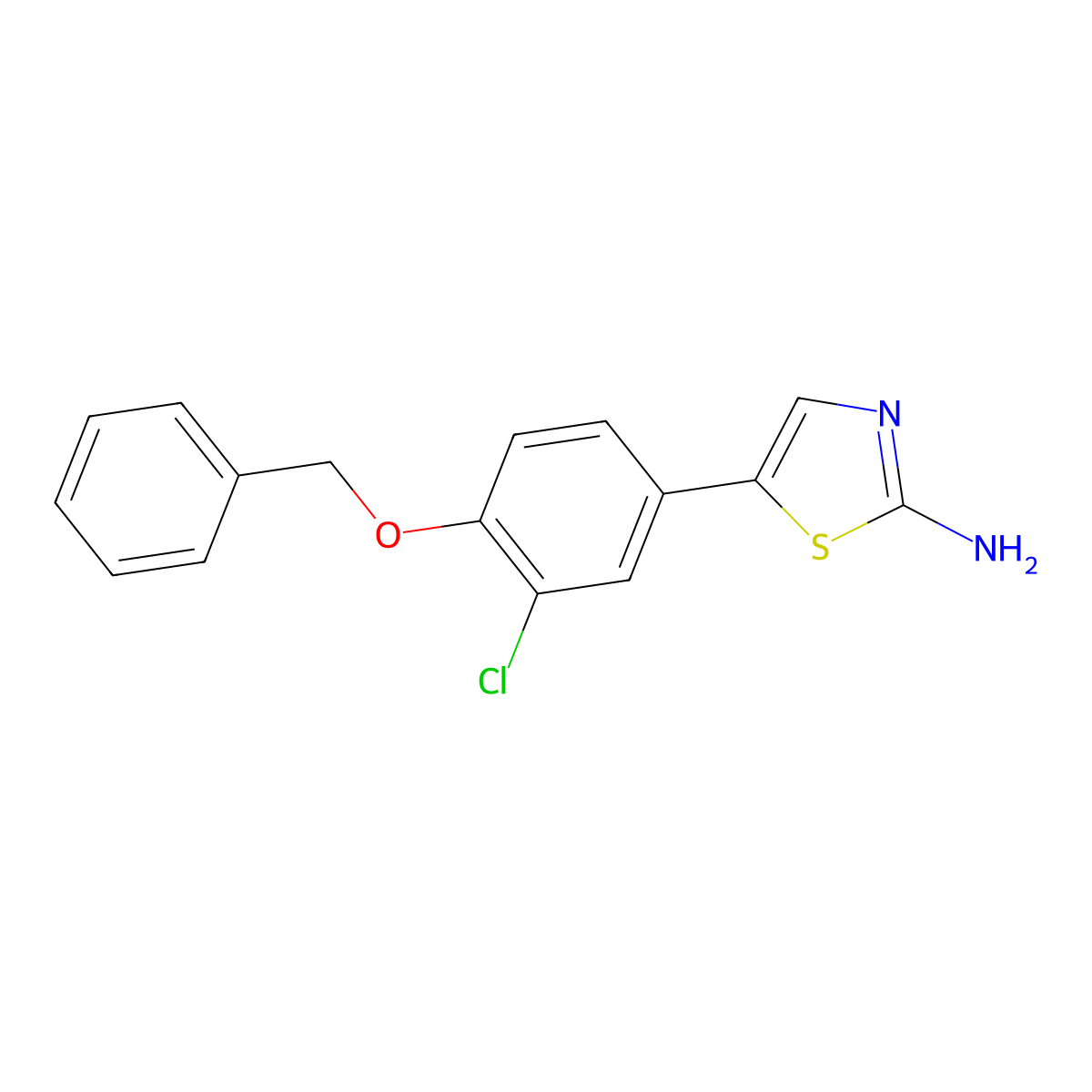 5-(4-(Benzyloxy)-3-chlorophenyl)thiazol-2-amine molecular structure, CAS 2764728-68-7