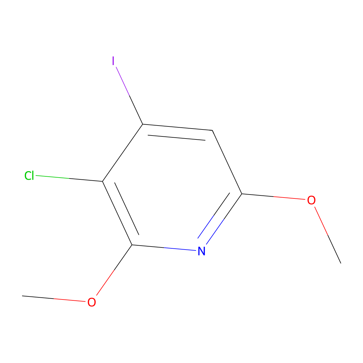 3-Chloro-4-iodo-2,6-dimethoxypyridine molecular structure, CAS 2764728-69-8