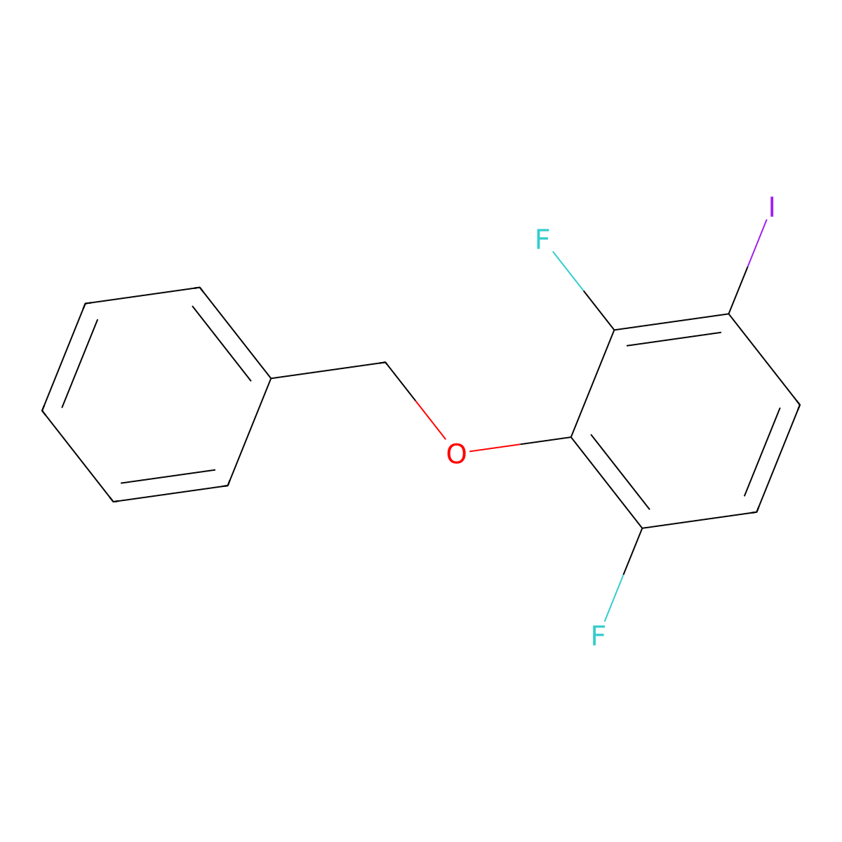 2-(Benzyloxy)-1,3-difluoro-4-iodobenzene molecular structure, CAS 2764728-71-2