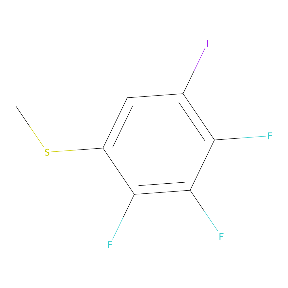 Methyl(2,3,4-trifluoro-5-iodophenyl)sulfane molecular structure, CAS 2764728-73-4