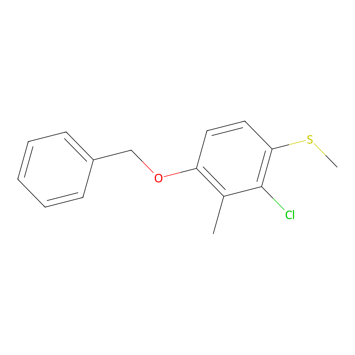(4-(Benzyloxy)-2-chloro-3-methylphenyl)(methyl)sulfane molecular structure, CAS 2764728-81-4