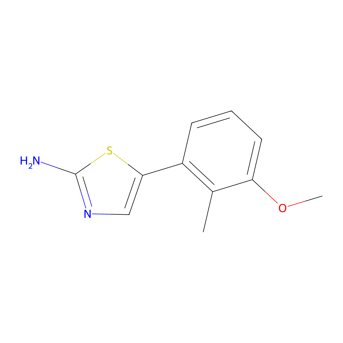 5-(3-Methoxy-2-methylphenyl)thiazol-2-amine molecular structure, CAS 2764728-85-8