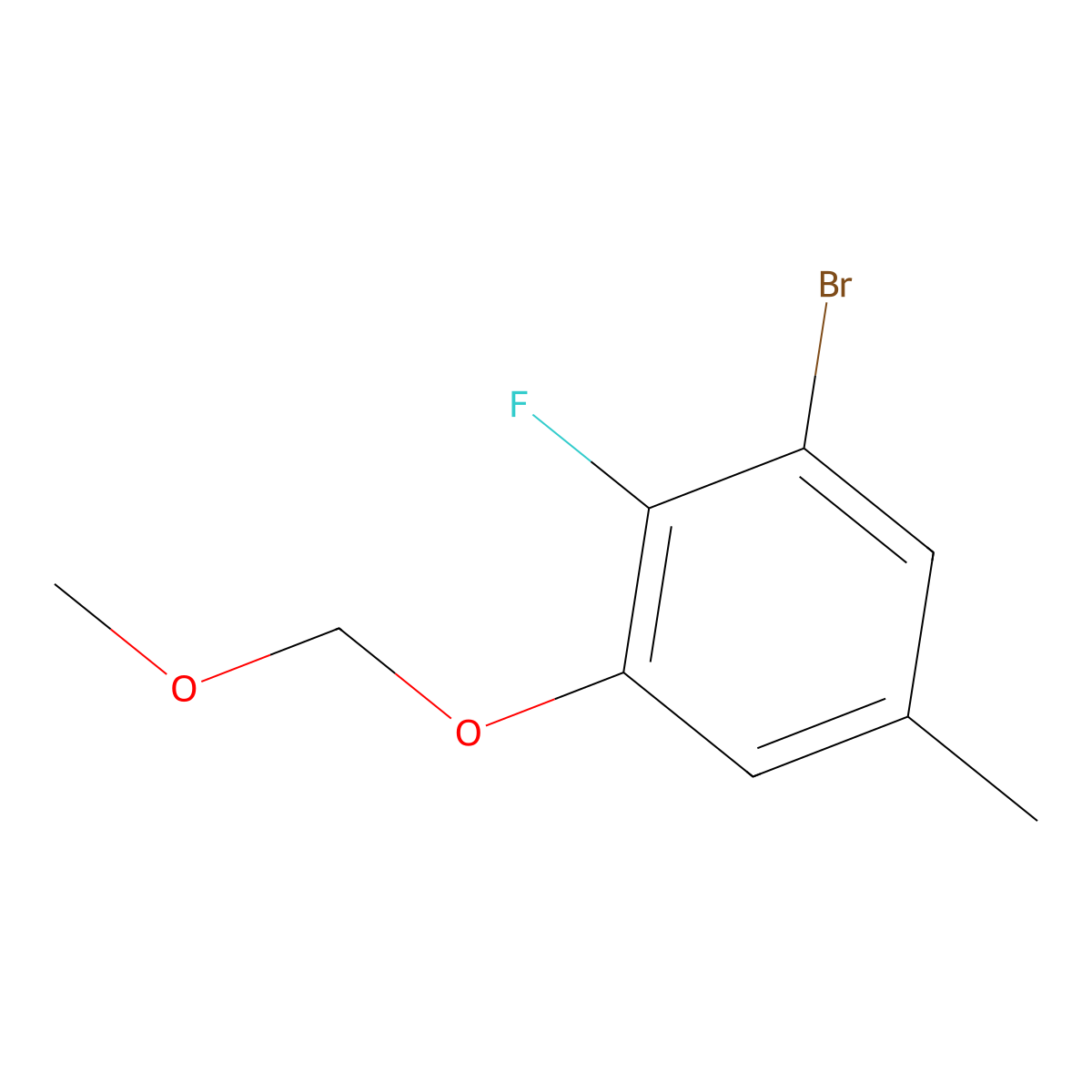1-Bromo-2-fluoro-3-(methoxymethoxy)-5-methylbenzene molecular structure, CAS 2764728-86-9