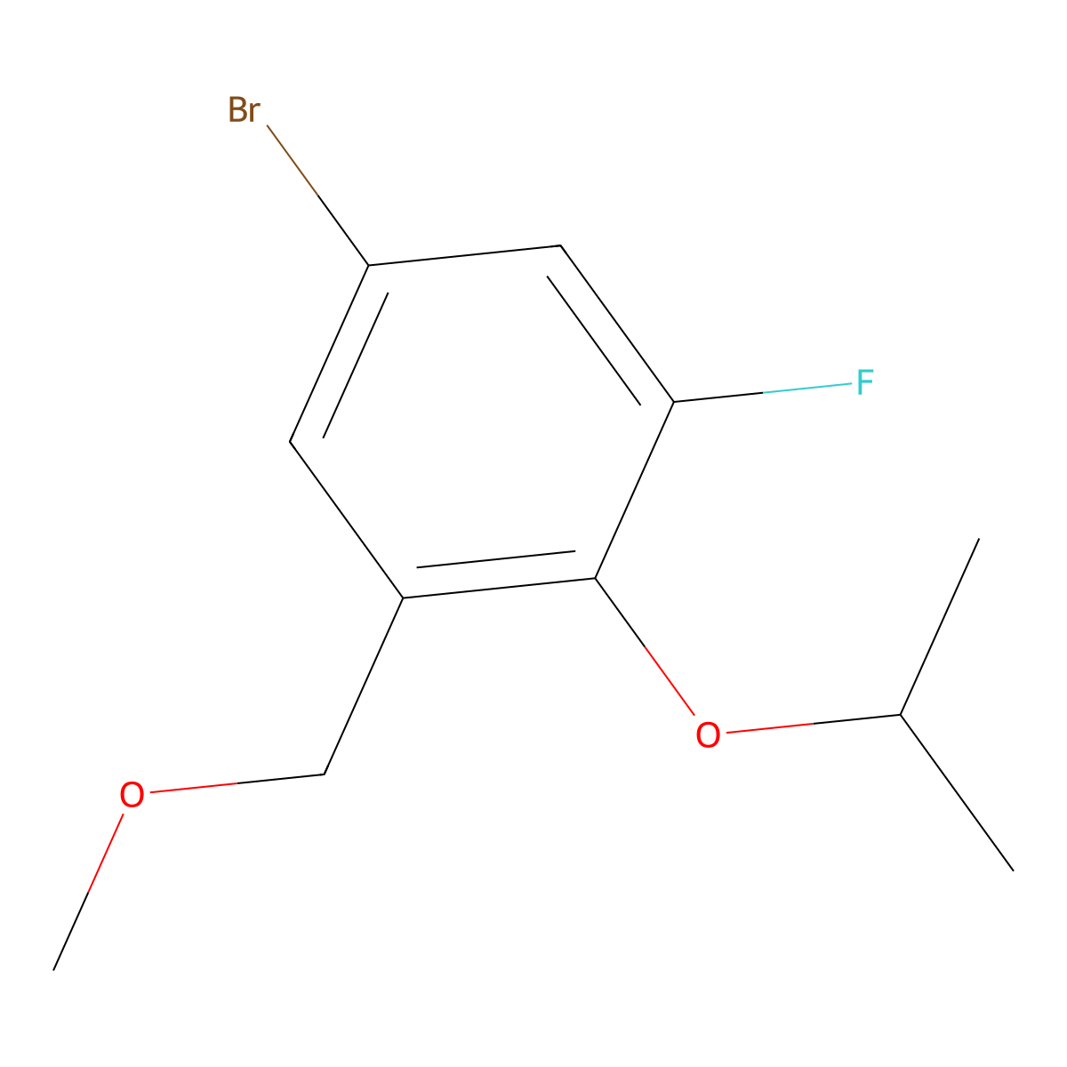 5-Bromo-1-fluoro-2-isopropoxy-3-(methoxymethyl)benzene molecular structure, CAS 2764728-87-0