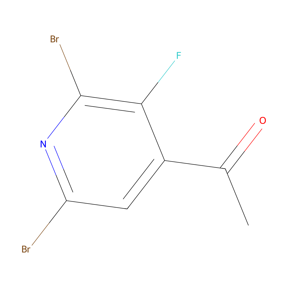 1-(2,6-Dibromo-3-fluoropyridin-4-yl)ethanone molecular structure, CAS 2764728-88-1
